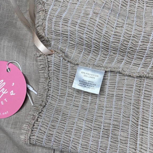 CHIC LINEN HALTER TOP & WIDE LEG PANT SET - Picture 10 of 12